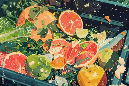 perfectly good food wasted in dumpster highlighting food waste issue generative ai illustration