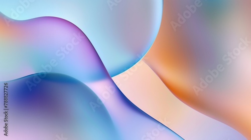 Fototapeta Naklejka Na Ścianę i Meble -  An abstract background with blurred shapes in pastel colors. An abstract forms, organic shape, light blue and purple gradient. Generated by artificial intelligence.