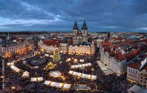 Christmas market on Old Town square in Prague photo