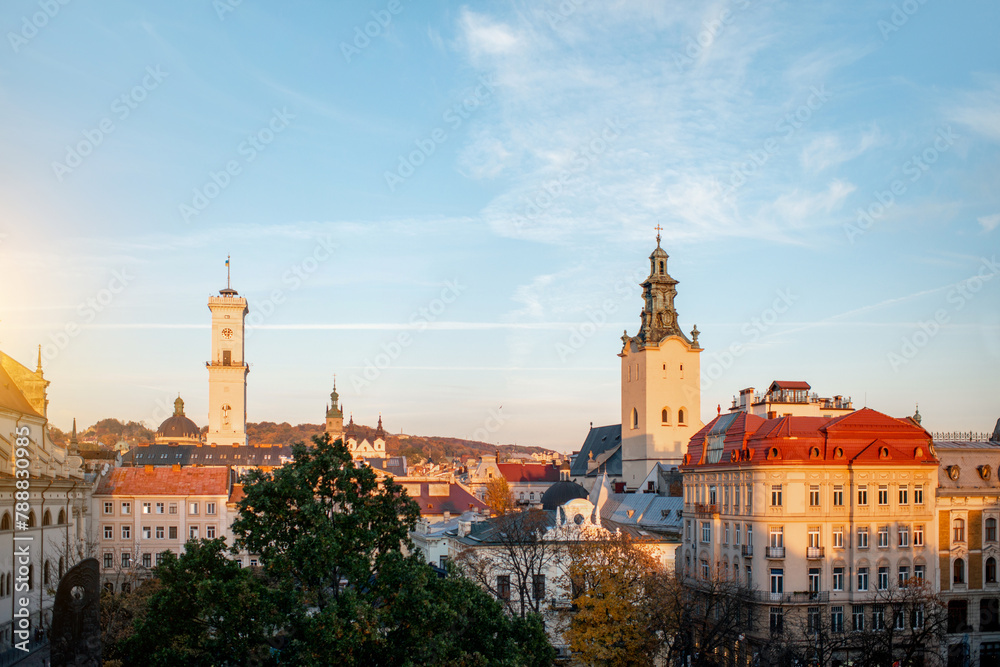 Cityscape view of Lviv, Ukraine