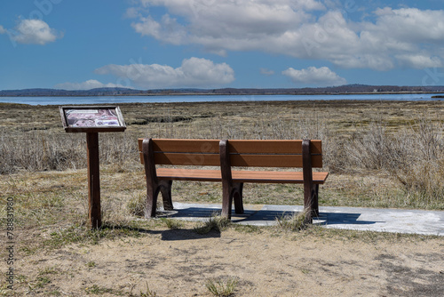 park bench  overlooking plum island sound