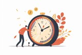 thief stealing precious time from businessmans clock productivity loss concept illustration 3
