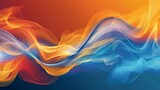 A symphony of color and form unfolds as blue and orange gradients merge to create vector waves of unparalleled beauty.