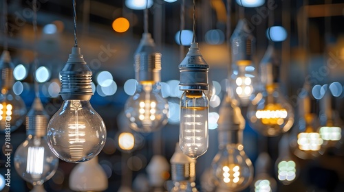 A range of energy efficient LED light bulbs designed to replace traditional incandescent and CFL bulbs offering long lasting illumination reduced energy consumption and lower electricity photo