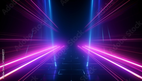 abstract background with glowing blue violet lines