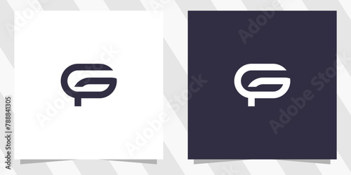 letter gp pg logo design