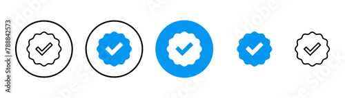 verified icon vector isolated on white background. verification check mark. approved icon