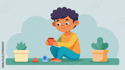 In a session for a child with behavioral issues the the and child play with clay using it as a safe outlet to express and manage their