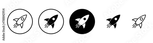 Rocket icon vector isolated on white background. Start Up Concept Symbol. Startup icon