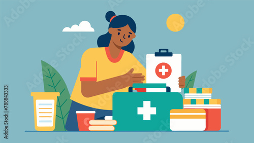 A workshop attendee eagerly sorting through a first aid kit provided by the community during a disaster preparedness workshop.