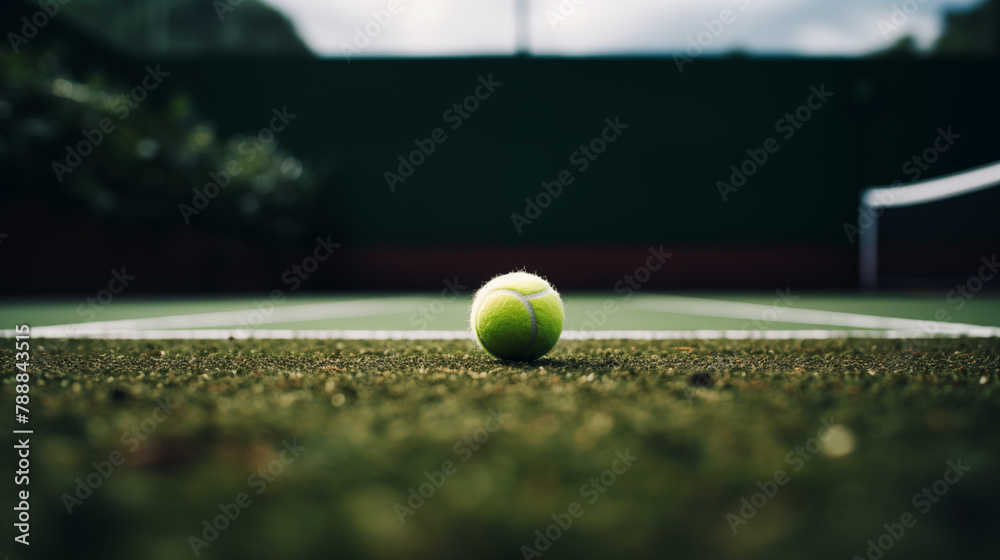 Tennis Ball on Clay Court: Close-Up Sport Photography