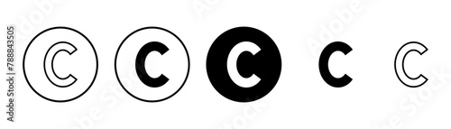 Copyright icon vector isolated on white background. copyright symbols