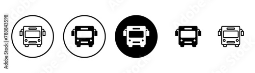 Bus Icon vector isolated on white background. Black bus vector icon