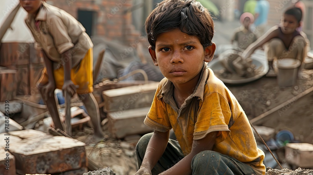 On World Day Against Child Labour let s raise awareness about the heartbreaking reality of impoverished children toiling on construction sites highlighting the urgent need to combat child la On World Day Against Child Labour let s raise awareness about the heartbreaking reality of impoverished children toiling on construction sites highlighting the urgent need to combat child la