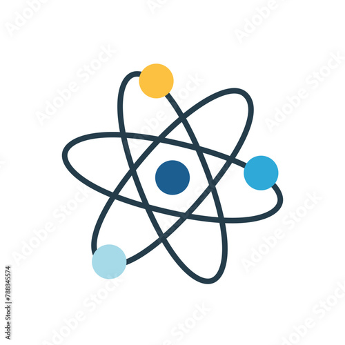 Atom Icon isolated on white background. Vector Atom symbol illustration