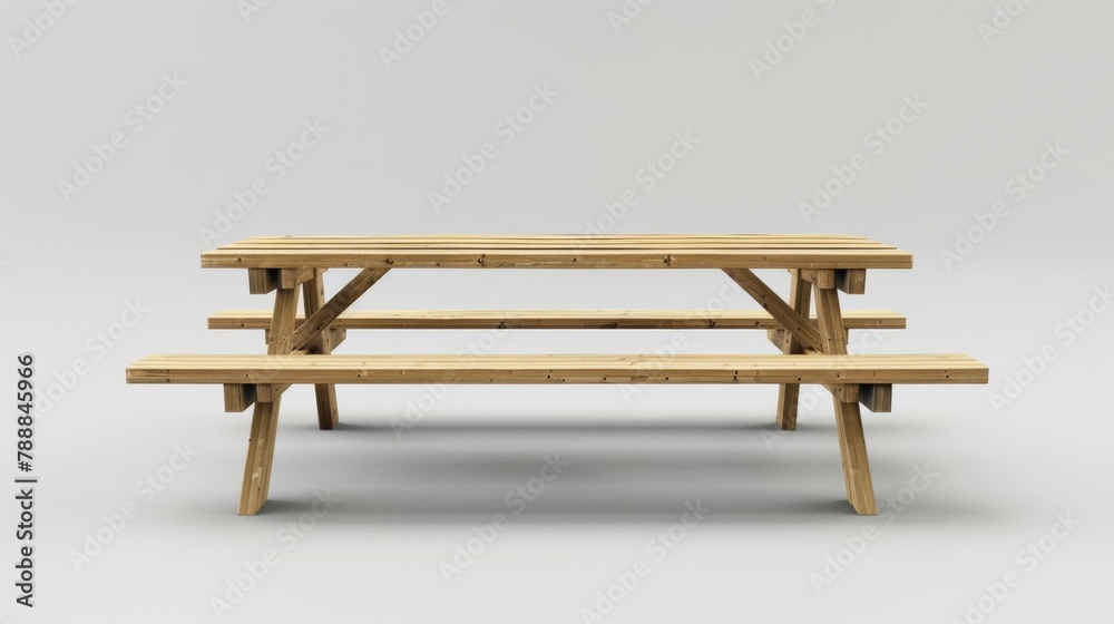 Blank mockup of a sy wooden picnicstyle park bench with attached table. . Blank mockup of a sy wooden picnicstyle park bench with attached table. .
