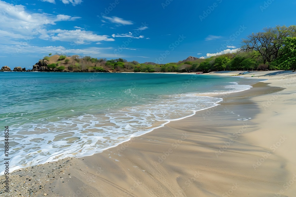 Generative AI : Playa Conchal, nestled in Guanacaste, Costa Rica, with its seashell-laden shores,