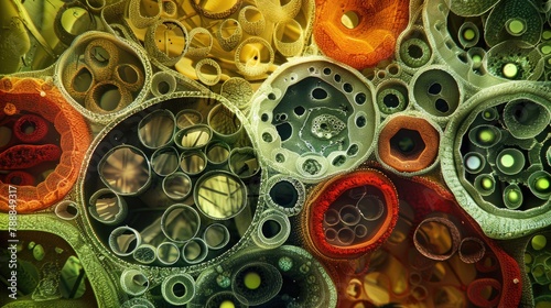 Macro image captures microscopic embryos in diverse stages of development, Ai Generated.