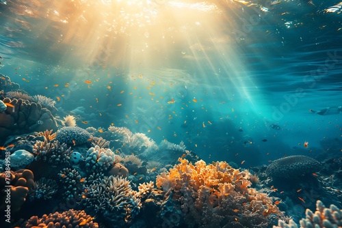 Generative AI : Dive into the enchanting underwater world, where vibrant marine life  © The Little Hut