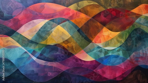 Energetic waves of color intersecting with geometric precision