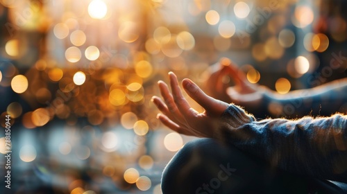 A person meditating and practicing mindfulness as these practices have been shown to have positive effects on the epigenetic clock. .