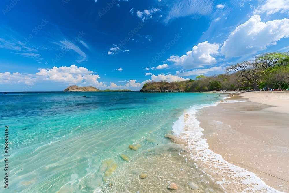 Generative AI : Playa Conchal, nestled in Guanacaste, Costa Rica, with its seashell-laden shores,