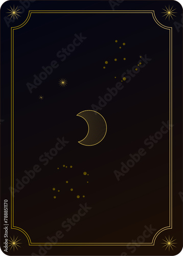 神秘的な月の占い風カード背景素材