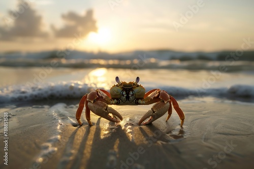 Generative AI : Discover a coastal paradise where vibrant crabs and diverse sea life © The Little Hut