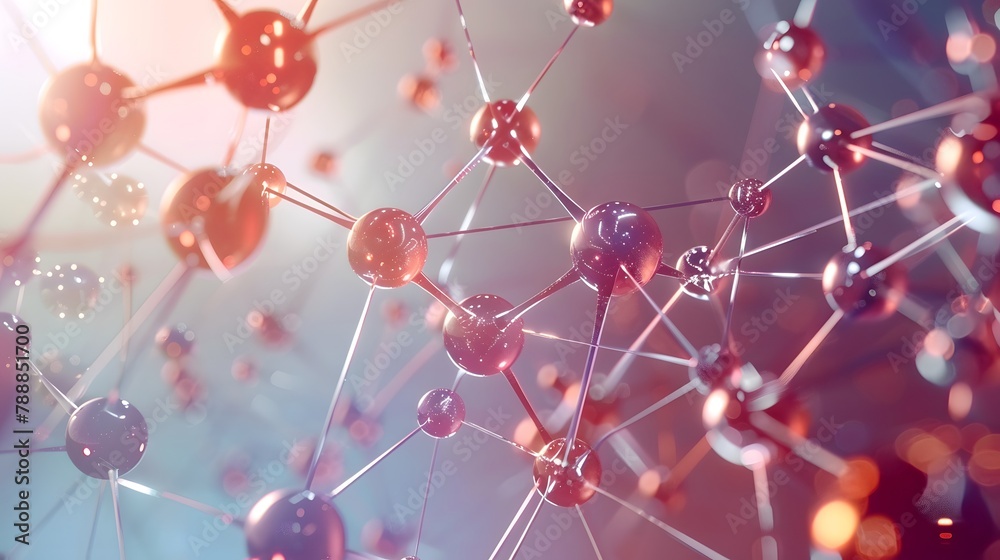 Molecules illustration with technology style.