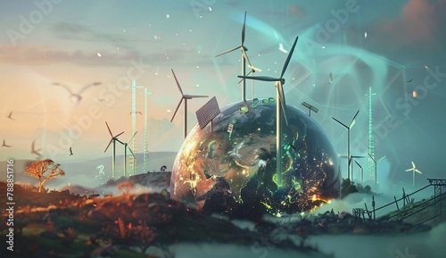 Renewable energies are the future of the earth. Wind and Sun.