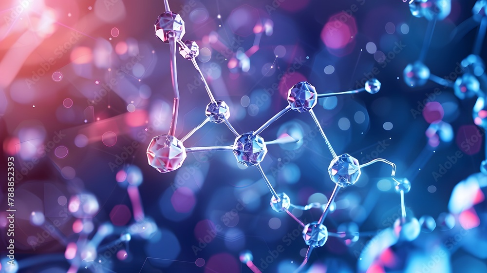 Molecules illustration with technology style. Molecules illustration with technology style.