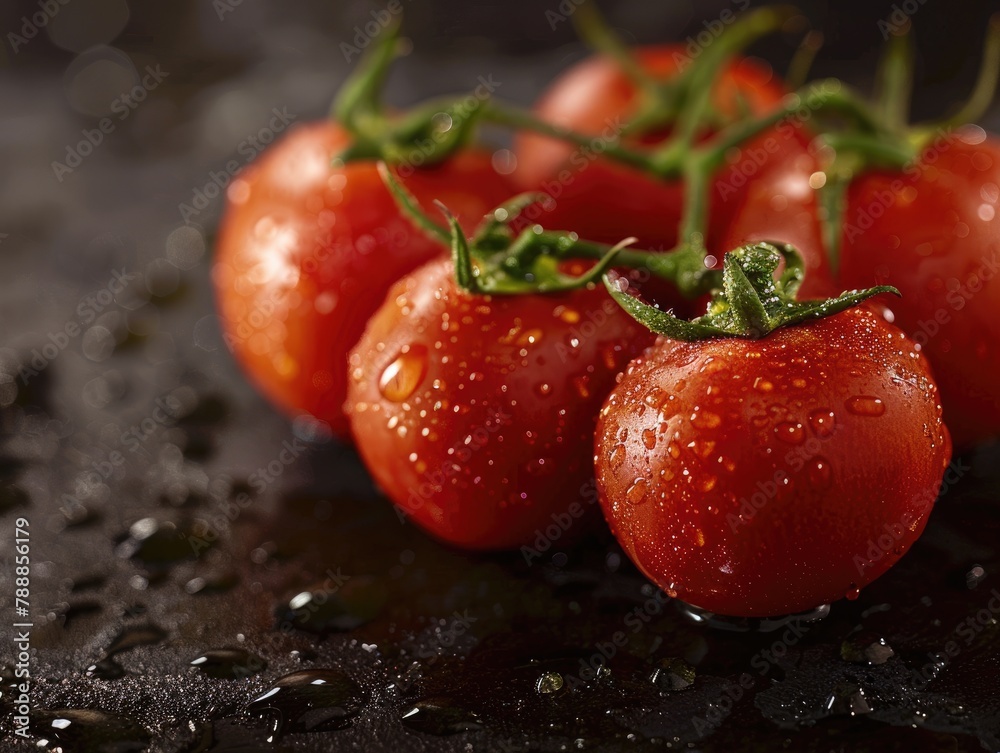 Tomatoes with water droplets