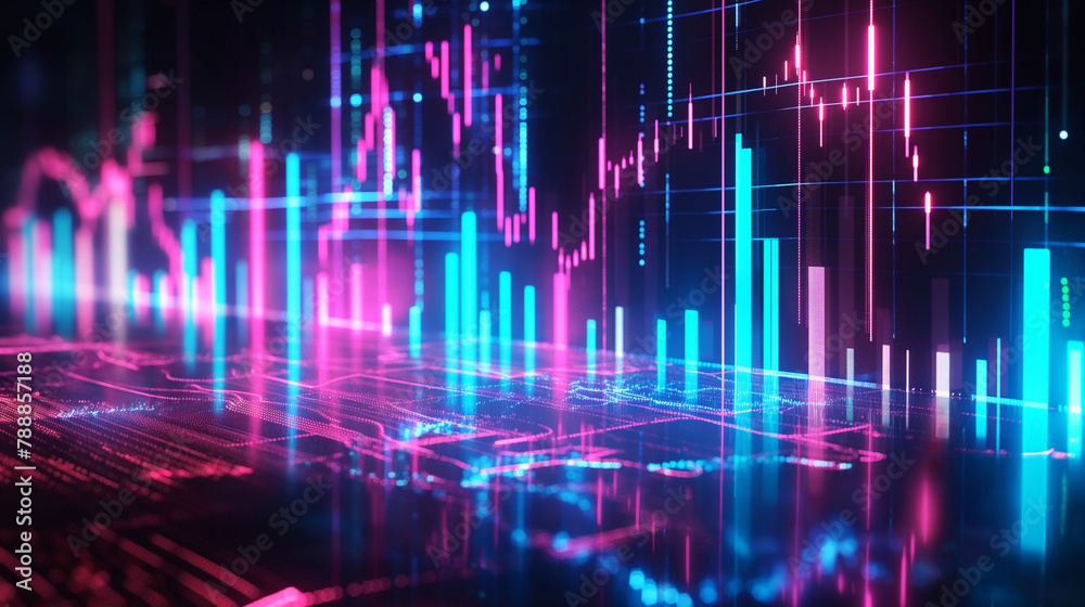 数値データや投資の3Dグラフ背景イメージ 3d image of Graph of stock, investment, numbers of data 数値データや投資の3Dグラフ背景イメージ 3d image of Graph of stock, investment, numbers of data