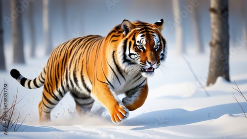 tiger in snow