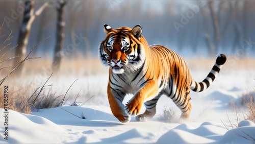siberian tiger in snow photo