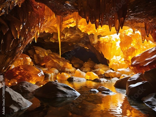 beautiful view of natural cave photo