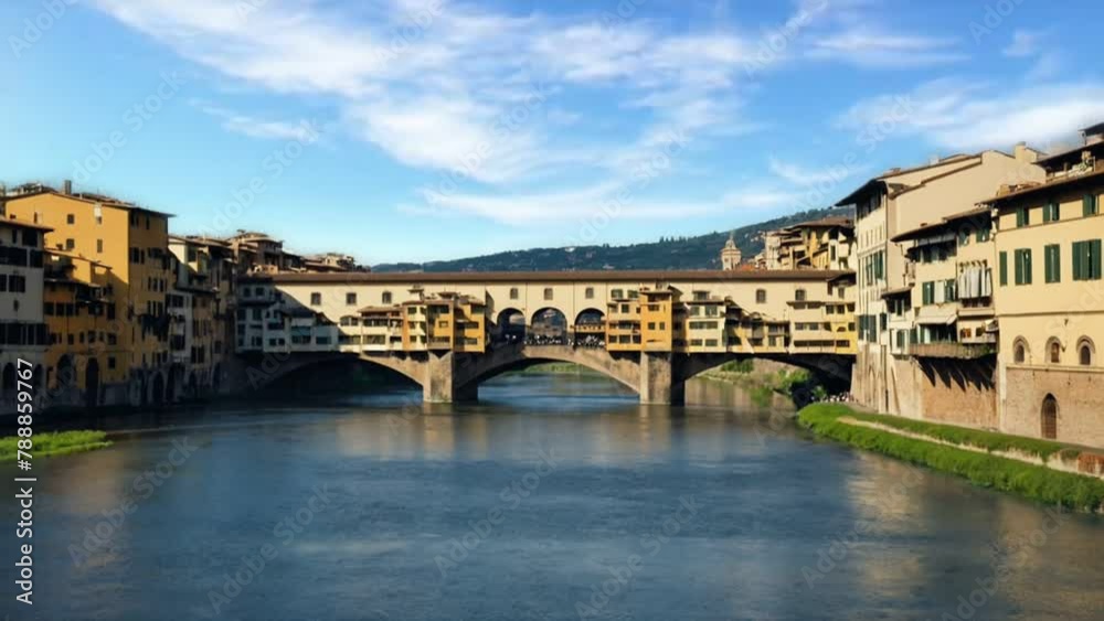 ponte vecchio city, seamless looping animation video background ponte vecchio city, seamless looping animation video background