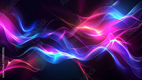 抽象的な七色のエネルギーが光るグラフィック Abstract rainbow colorful energy light graphic image photo