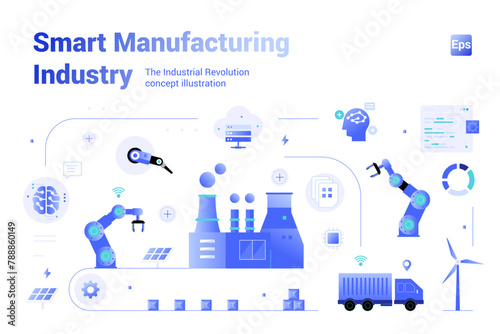 IIOT Smart Manufacturing Industry illustration photo