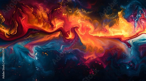 Colorful abstract oil painting wallpaper.