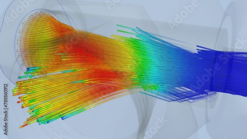 CFD simulation Computational fluid dynamics - flow pump and switch airflow simulation