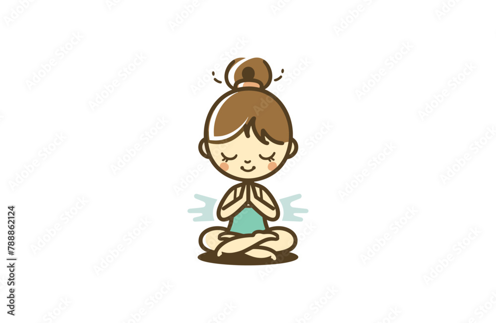 Cute Yoga vector Logo Mascot design Cute Yoga vector Logo Mascot design