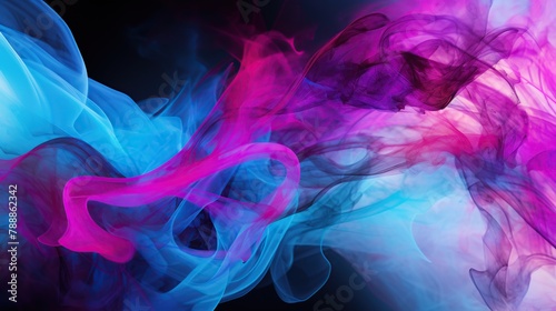 Abstract background of the flowing liquid blue and pink paint