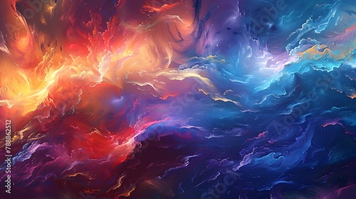 Colorful abstract oil painting wallpaper.