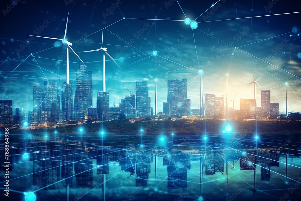 Advancing Energy Sustainability with the Smart Grid, IoT, Technology Concept