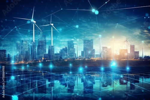 Advancing Energy Sustainability with the Smart Grid, IoT, Technology Concept