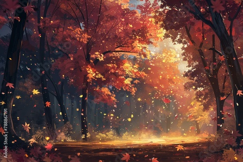 Fall Vibes Anime Background photo