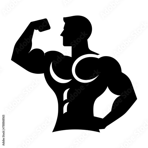 "Bodybuilding Logo: Crafted For Gyms That Prioritize Muscle And Fitness, This Logo Combines A Sporty Silhouette With Bodybuilding Aesthetics In Vector Form."