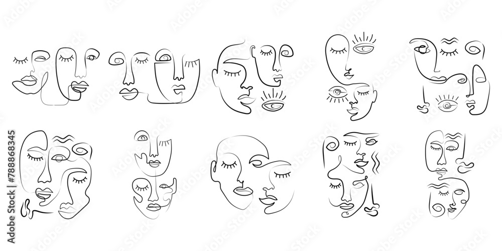 Abstract One Line Face Abstract One Line Face