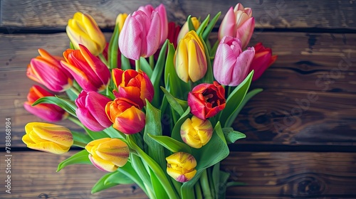 Celebrate Women s Day and Mother s Day with the vibrant splendor of bright spring tulips in full bloom